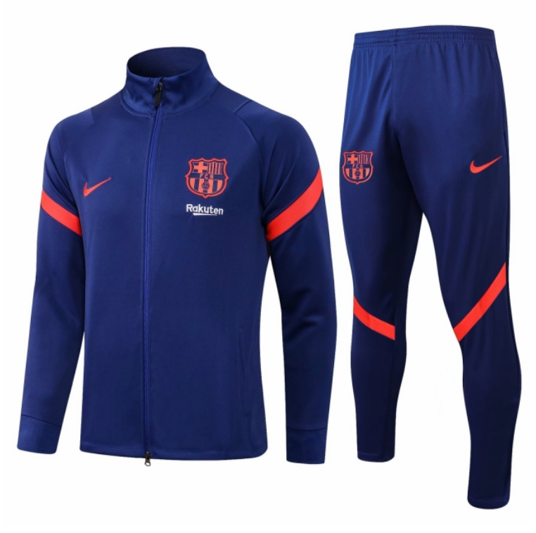 2021/22 Barcelona Dark Blue Training Kits Jacket with Pants